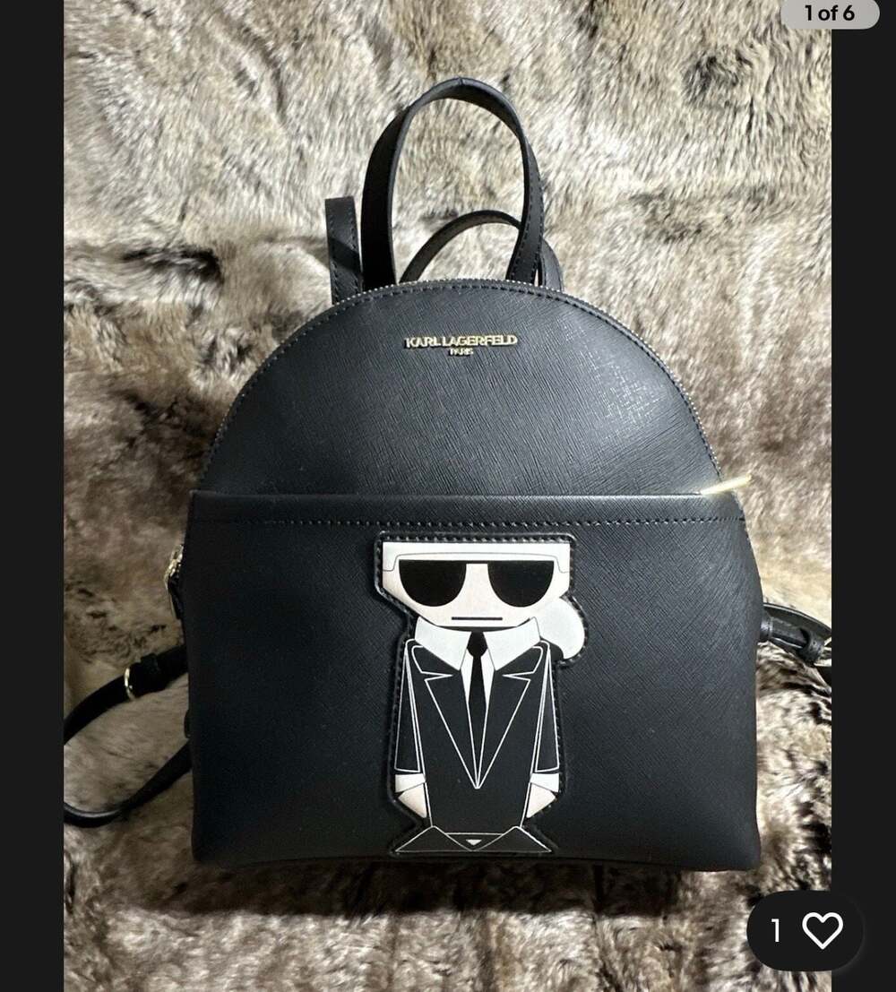 Karl Lagerfeld Paris Maybelle Black Icon Backpack